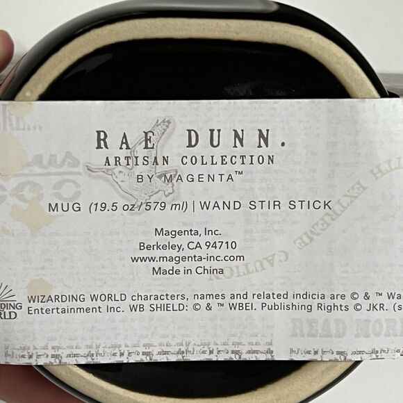 Rae Dunn Harry Potter EXPECTO PATRONUM Double Sided Mug And Stir Wand Deer NEW - Picture 6 of 6